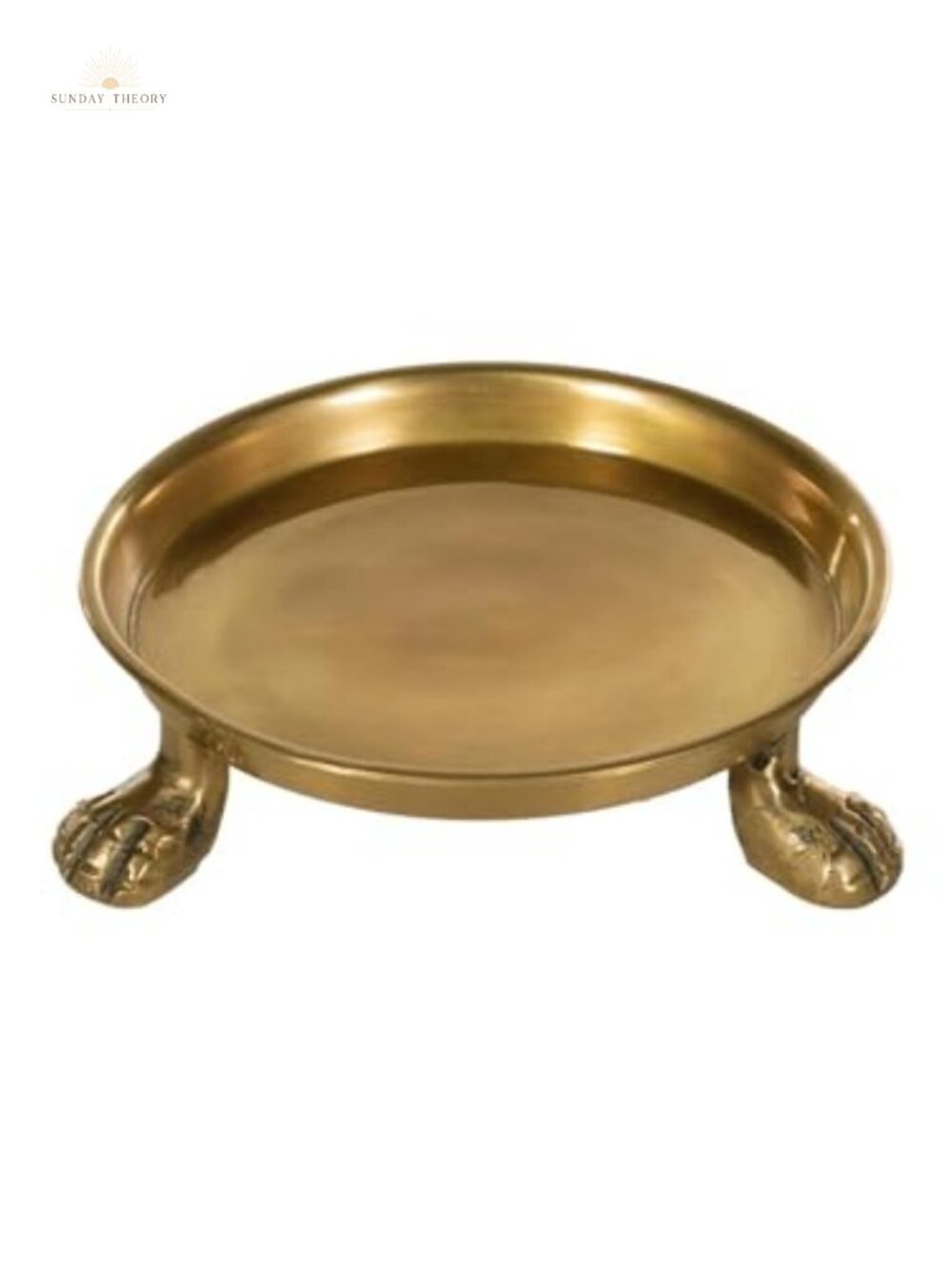 Gold Round Clawfoot Decorative Dish Jewelry Candle Display Tray